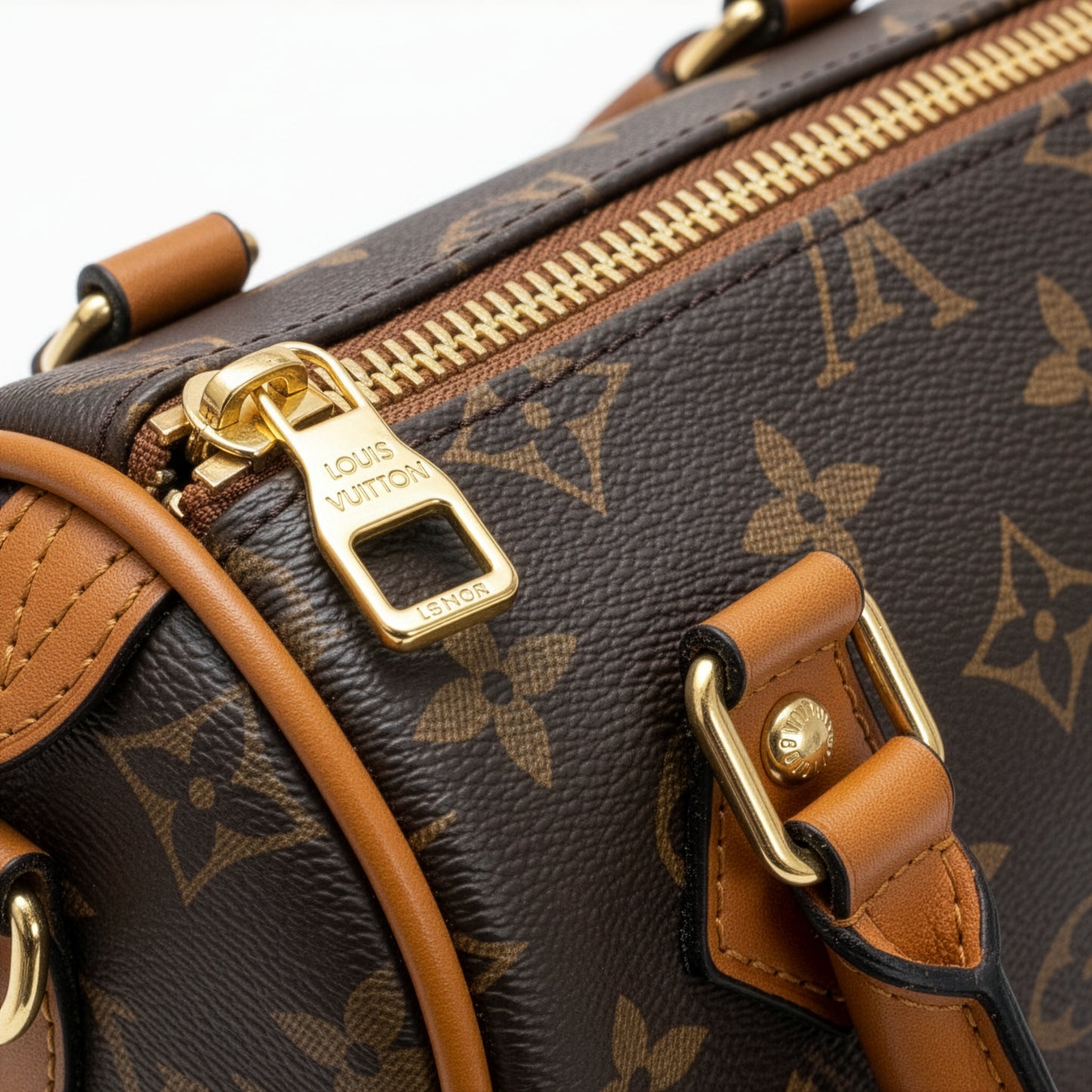 Sac Capri Monogramme Marron — détail zip doré Louis Vuitton et D-ring — Beauty Store Maroc