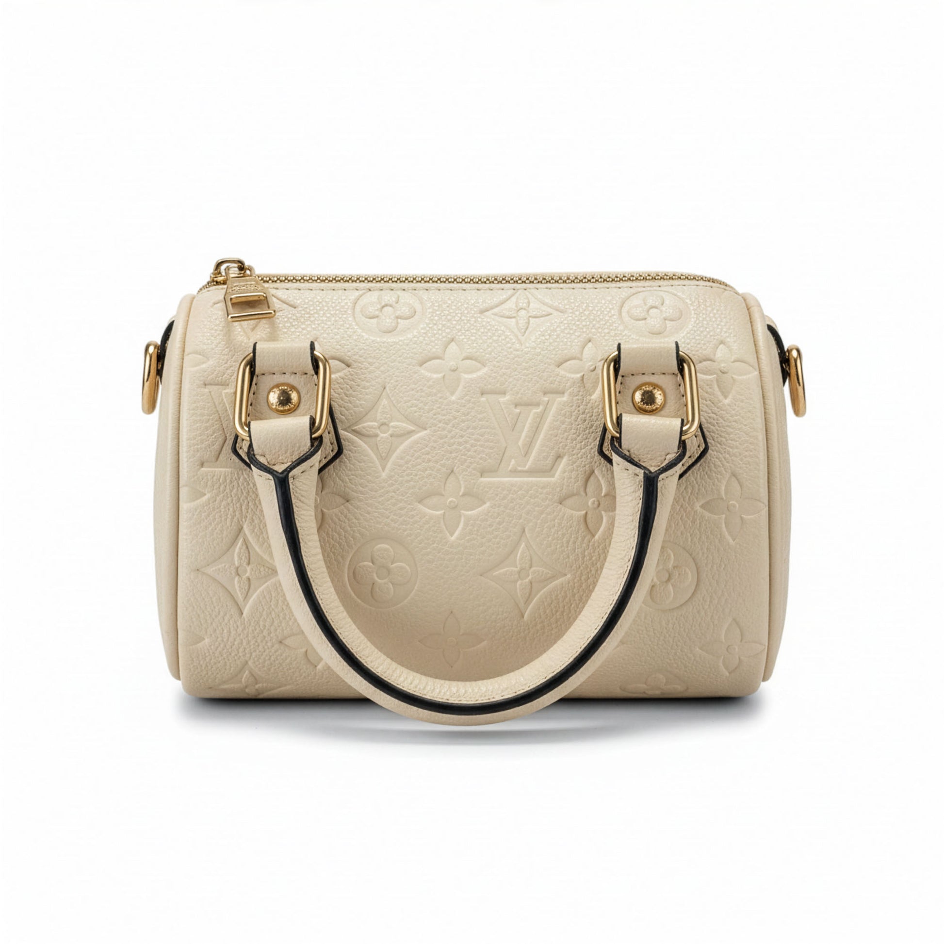 Sac Capri Ivoire — vue trois-quarts face, embossage ivoire visible — Beauty Store Maroc
