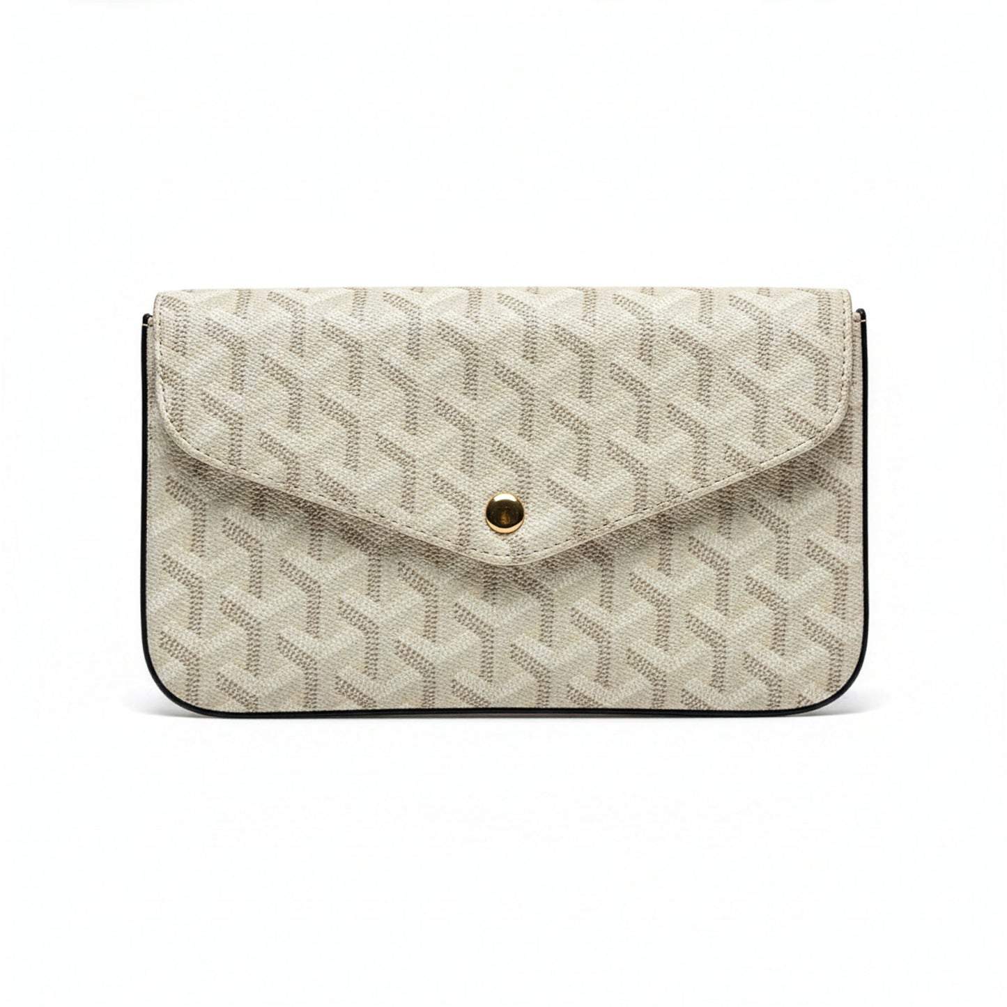 Sac Élara Ivoire — Vue de face, toile monogramme ivoire et chaîne dorée