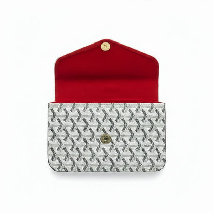 Sac Élara Brume — Vue latérale, profondeur 4cm, liseré rouge visible