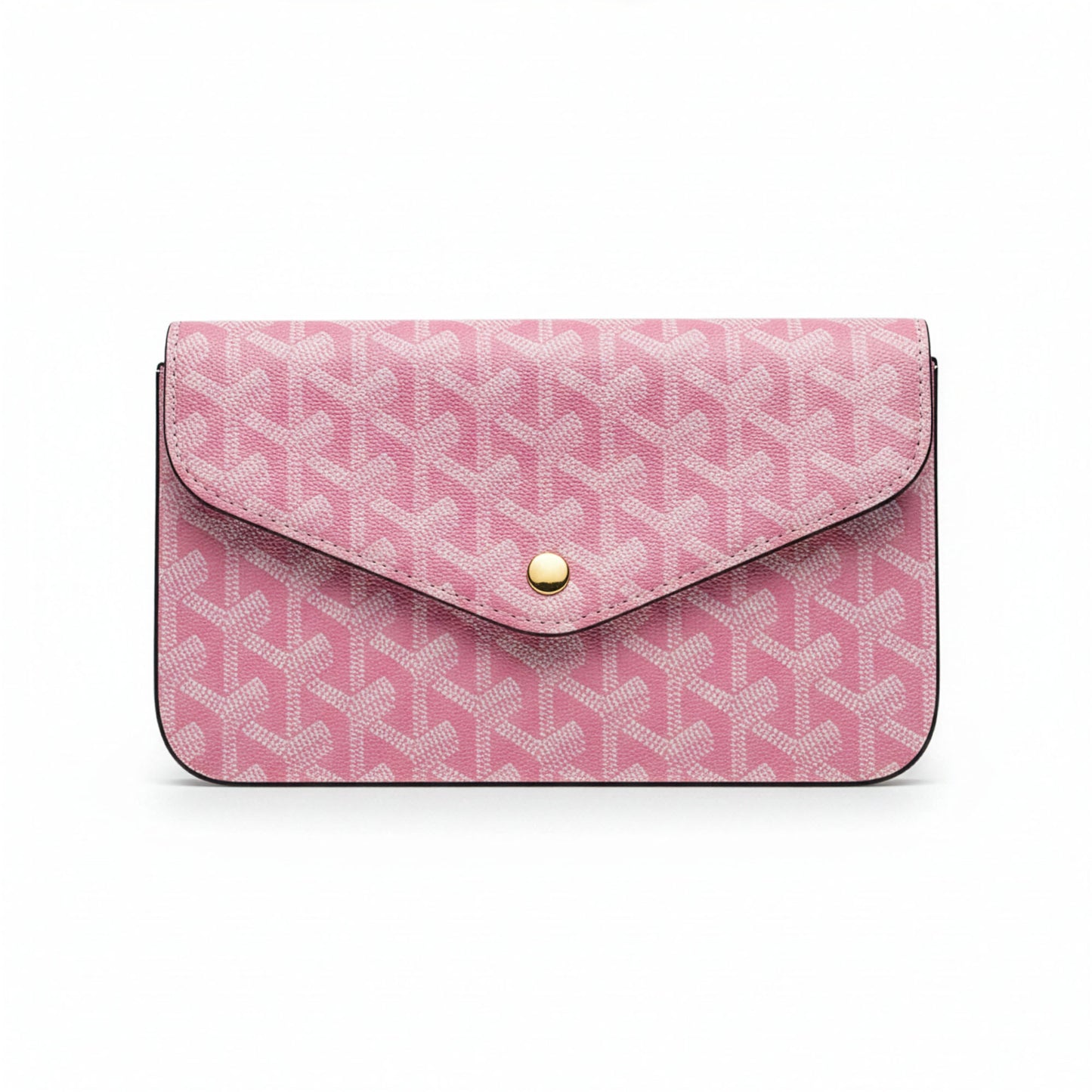 Sac Élara Rose Pétale - face avant, pochette monogramme rose chaîne dorée | Beauty Store Maroc