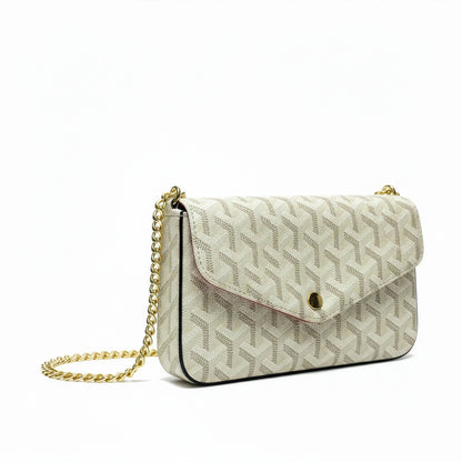 Sac Élara Ivoire — Vue latérale, profondeur 4cm, liseré rouge visible
