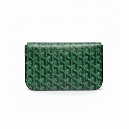 Sac Élara Olive - trois quarts droite, fermeture bouton doré sur toile verte | Beauty Store Maroc