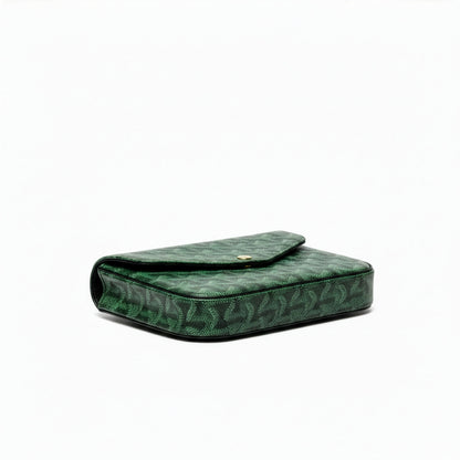 Sac Élara Olive - vue de dos, toile monogramme vert forêt bicolore | Beauty Store Maroc