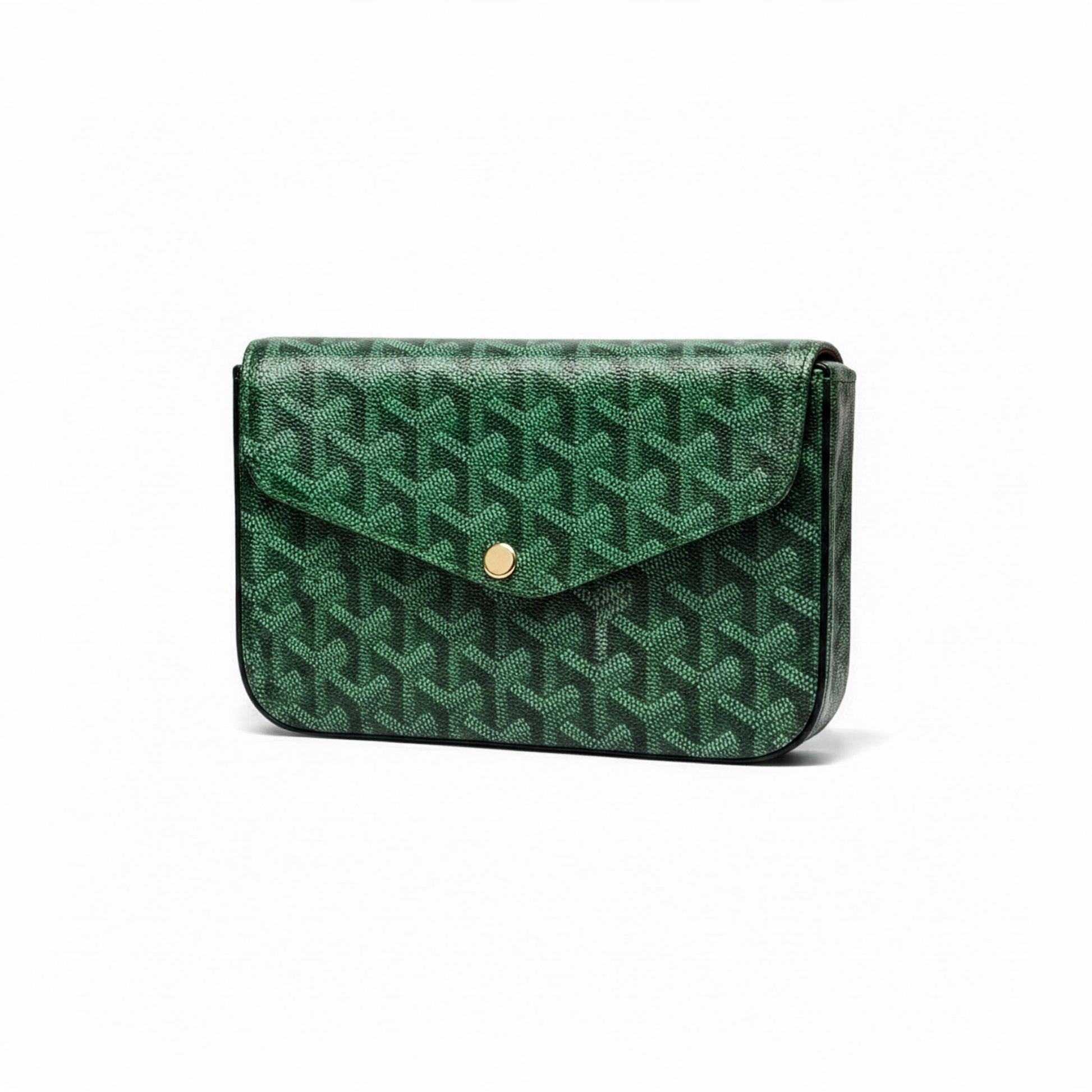 Sac Élara Olive - détail macro bouton pression magnétique doré sur toile verte | Beauty Store Maroc