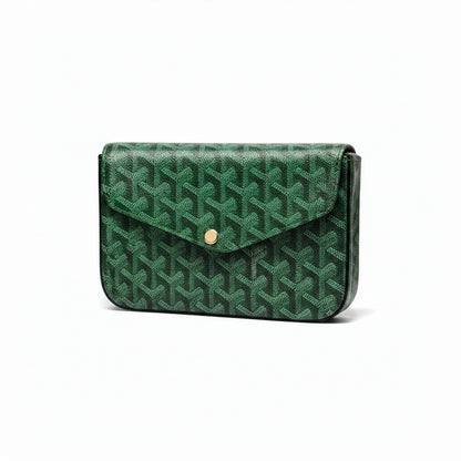 Sac Élara Olive - détail macro bouton pression magnétique doré sur toile verte | Beauty Store Maroc