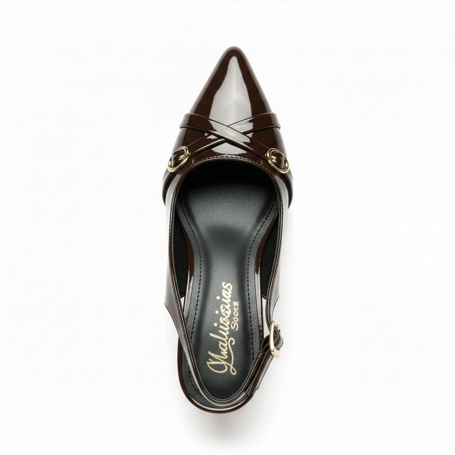Escarpin Venezia Chocolat - Vue trois-quarts avant gauche verni chocolat | Beauty Store Maroc