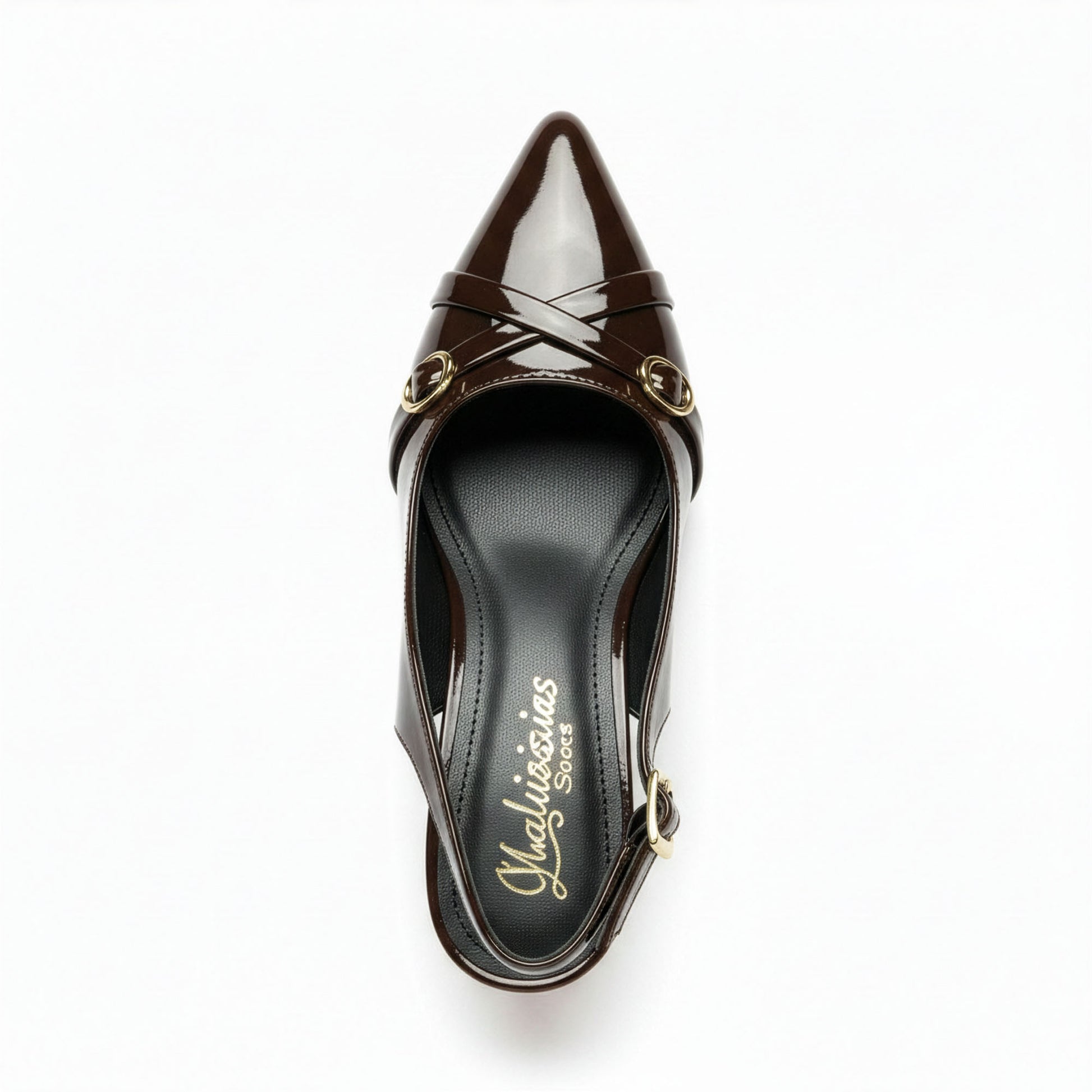 Escarpin Venezia Chocolat - Vue trois-quarts avant gauche verni chocolat | Beauty Store Maroc