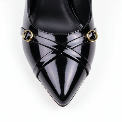 Escarpin Venezia Onyx - Vue de dos talon spool noir centré | Beauty Store Maroc