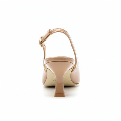 Escarpin Venezia Nude - Macro détail 2 anneaux dorés sangles croisées en X | Beauty Store Maroc