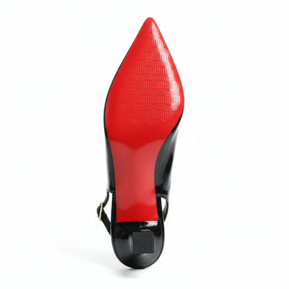 Escarpin Venezia Onyx - Semelle rouge signature talon kitten noir | Beauty Store Maroc