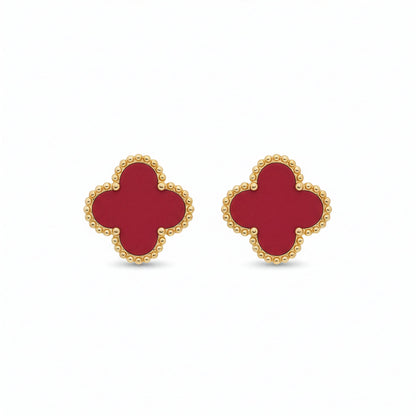 Boucles Trèfle Vermeil paire espacée fond blanc acier inoxydable doré — Beauty Store Maroc