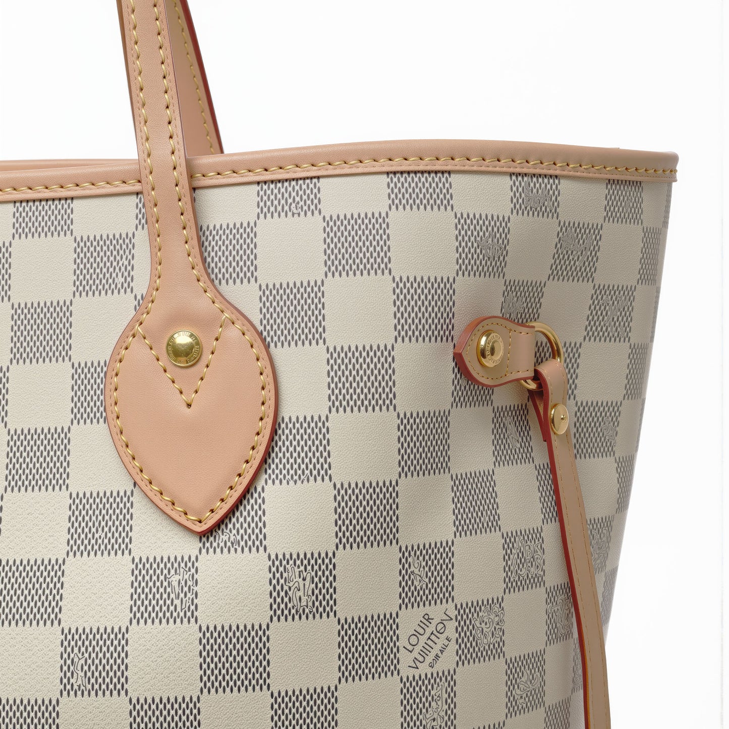 Sac Firenze Damier Ivoire — vue de profil, silhouette conique — Beauty Store Maroc