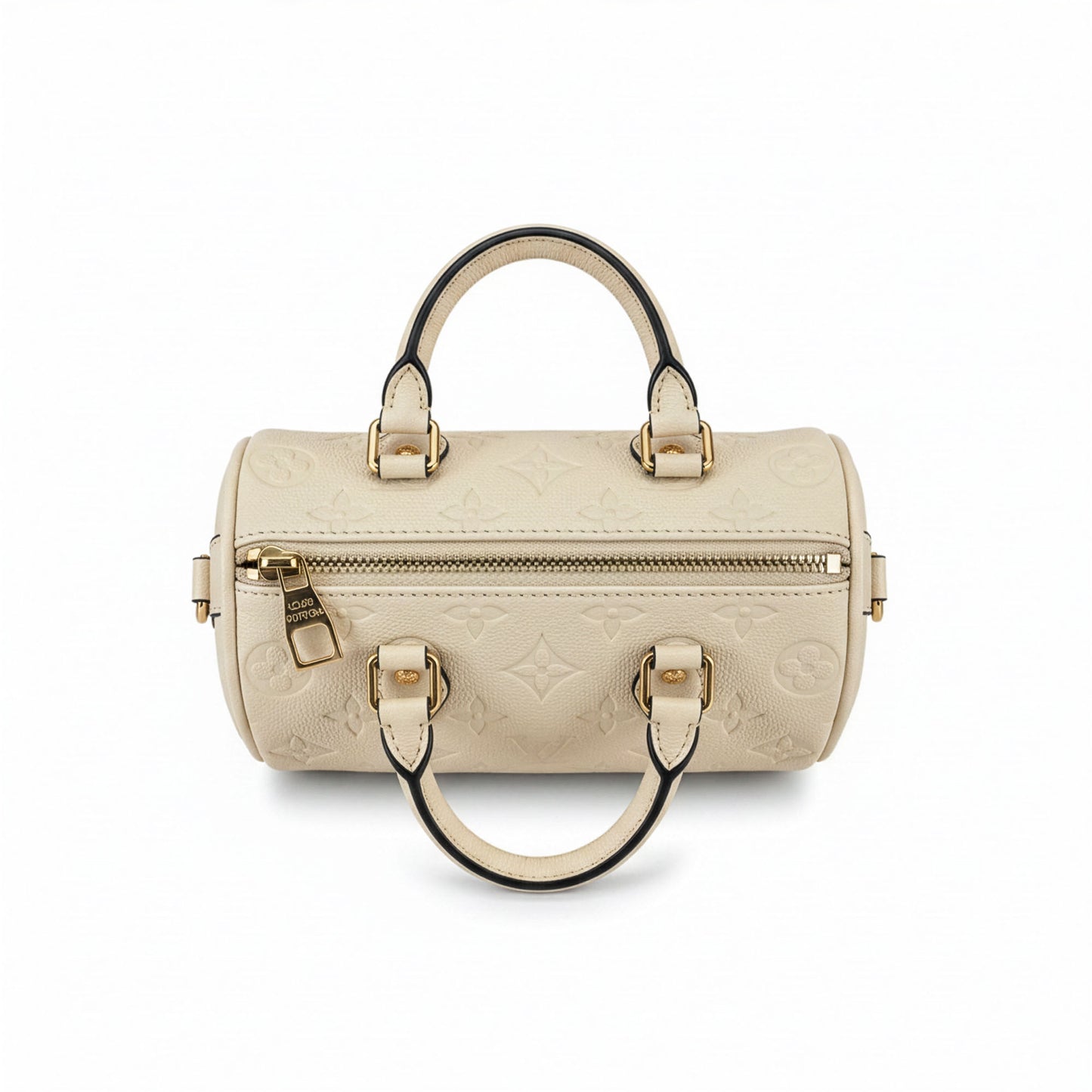 Sac Capri Ivoire — vue de dessus, silhouette tambour et zip doré — Beauty Store Maroc