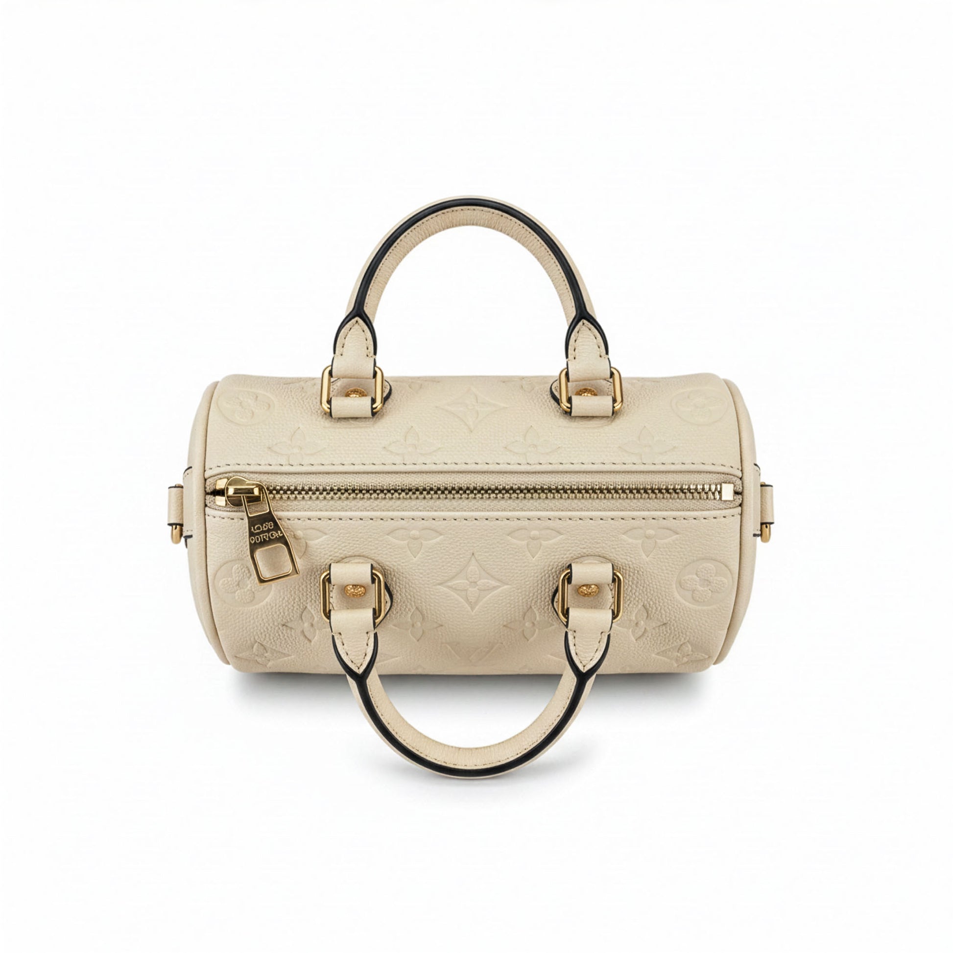 Sac Capri Ivoire — vue de dessus, silhouette tambour et zip doré — Beauty Store Maroc