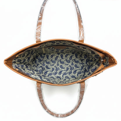 Sac Firenze Camel macro détail rivet doré et attache anse cuir camel | Beauty Store Maroc