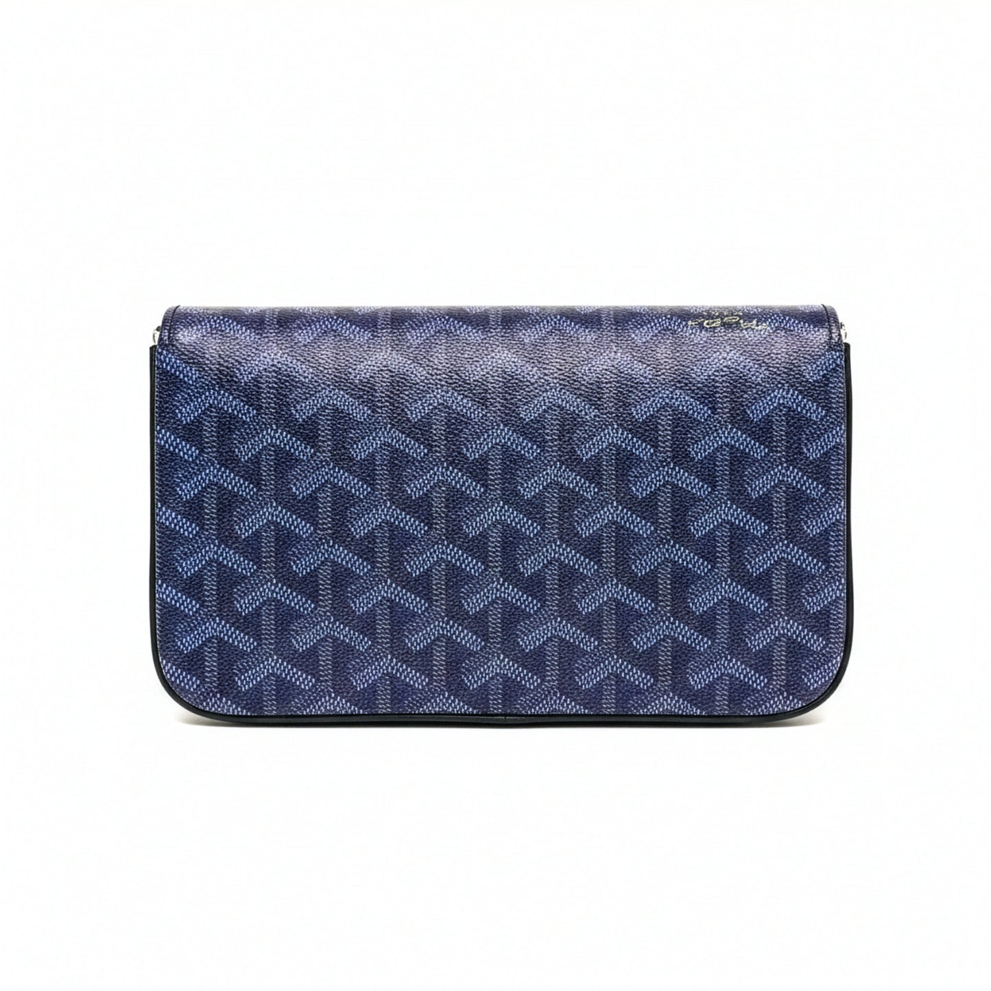 Sac Élara Nuit Irisée — Vue de face, toile monogramme irisée bleu nuit