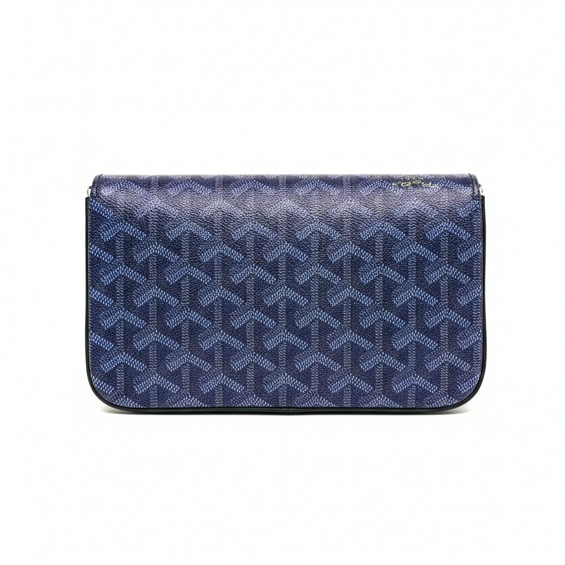 Sac Élara Nuit Irisée — Vue de face, toile monogramme irisée bleu nuit